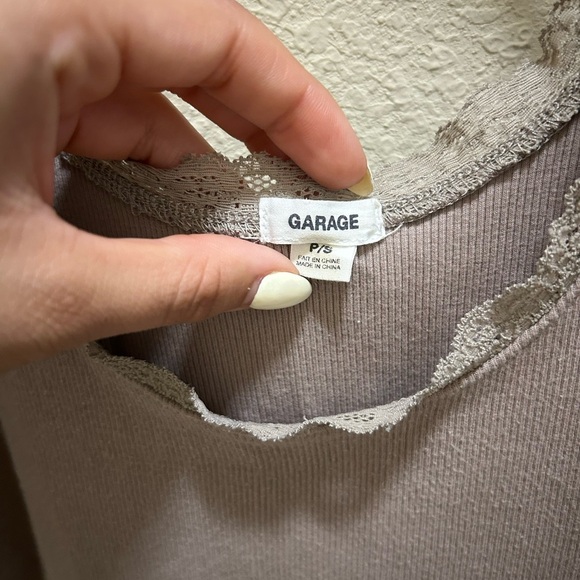 Garage Tan Lace Trim Tank Top - Picture 3 of 3